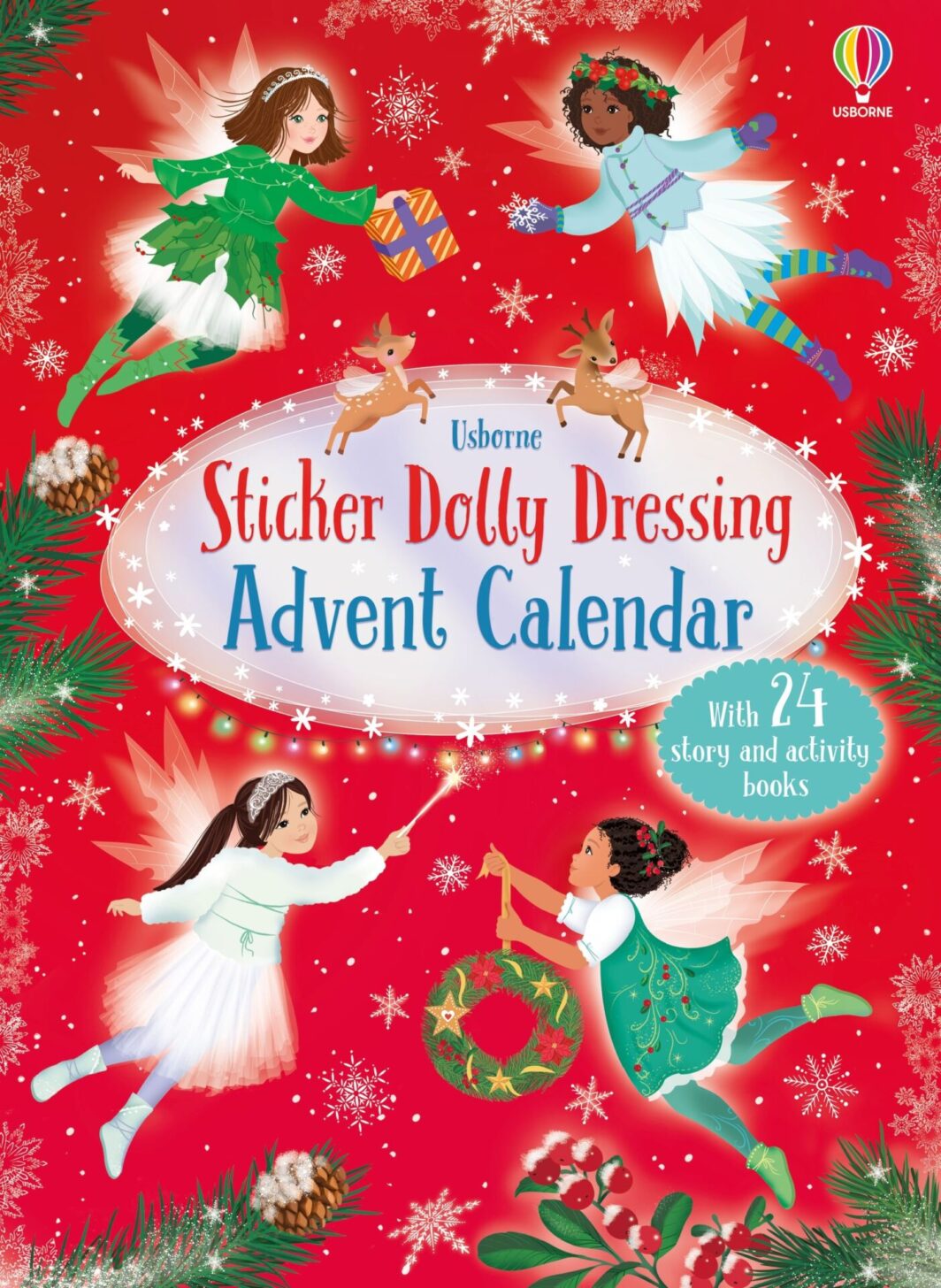 Sticker Dolly Dressing Advent Calendar – Адвент календар со боенки и книги со стикери, мала библиотека сет од 24 мали книги