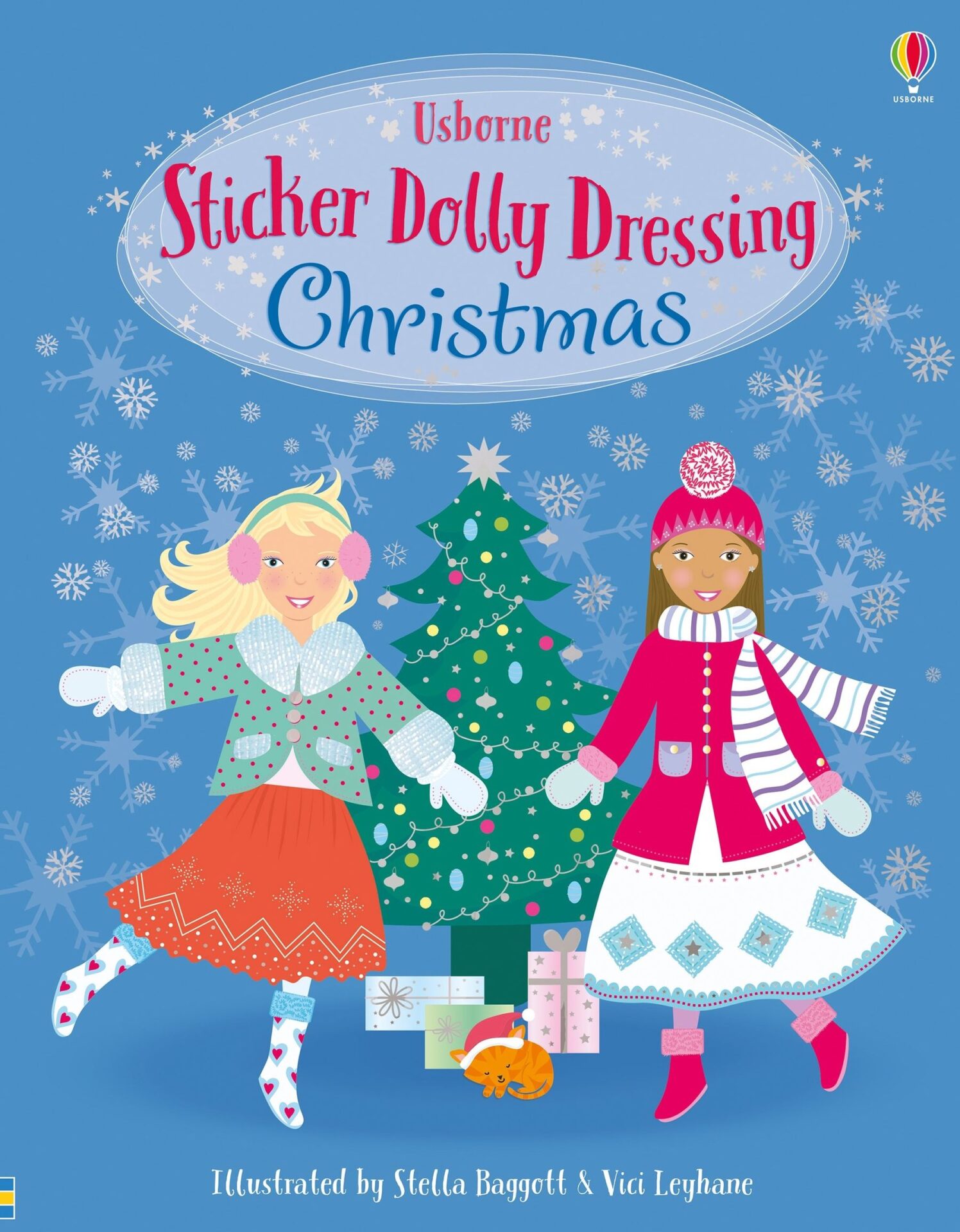 Sticker Dolly Dressing Christmas – Облечете ги куклите за Божиќ, празнична книга со стикери