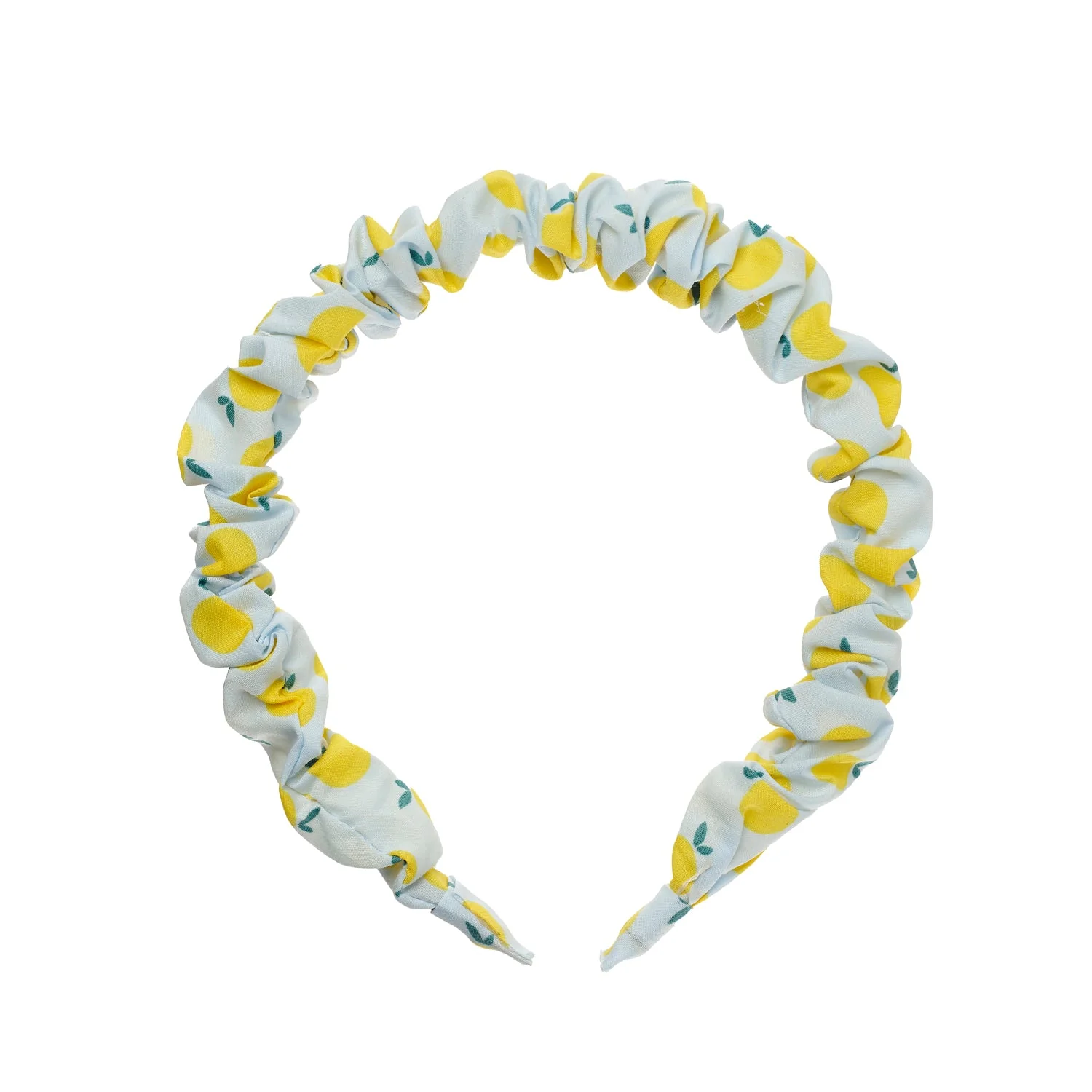 Lemon Drop Ruffle Headband – „Италијанско лето“ венче со нежни карнери со лимони