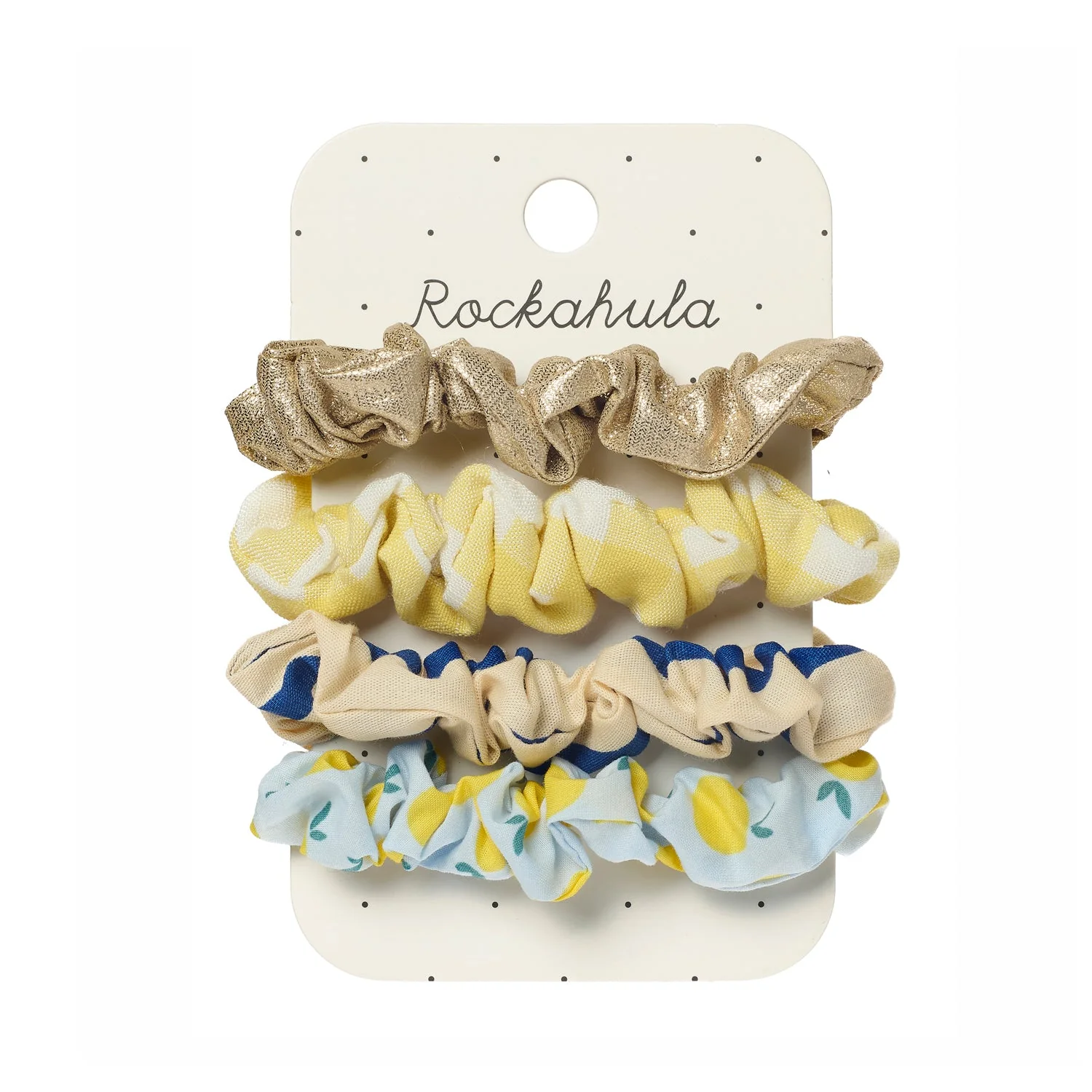 Lemon Drop Scrunchie Set – Сет од 4 стегачи со лимон во италијански стил