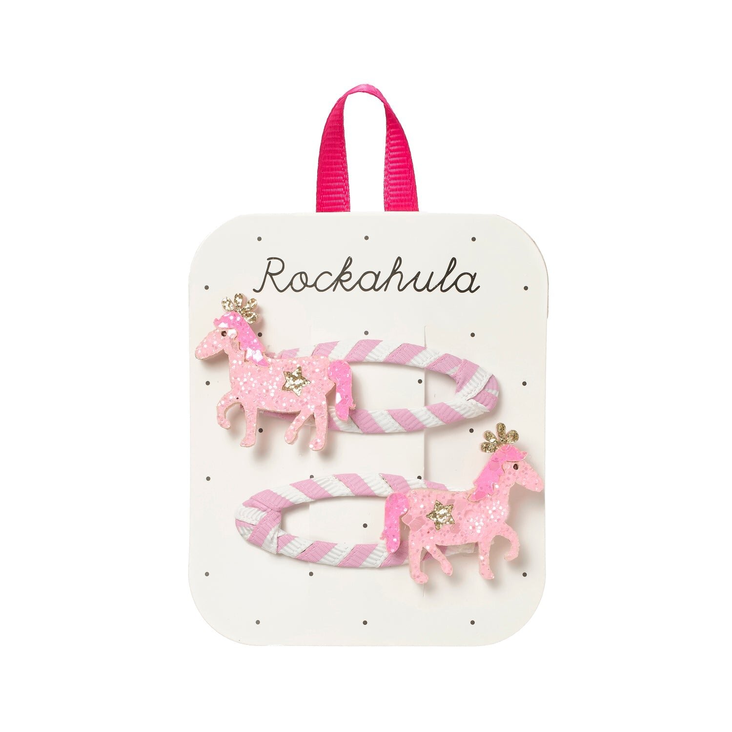 Pink Pony Clips – Сет од 2 шнолички розови коњчиња