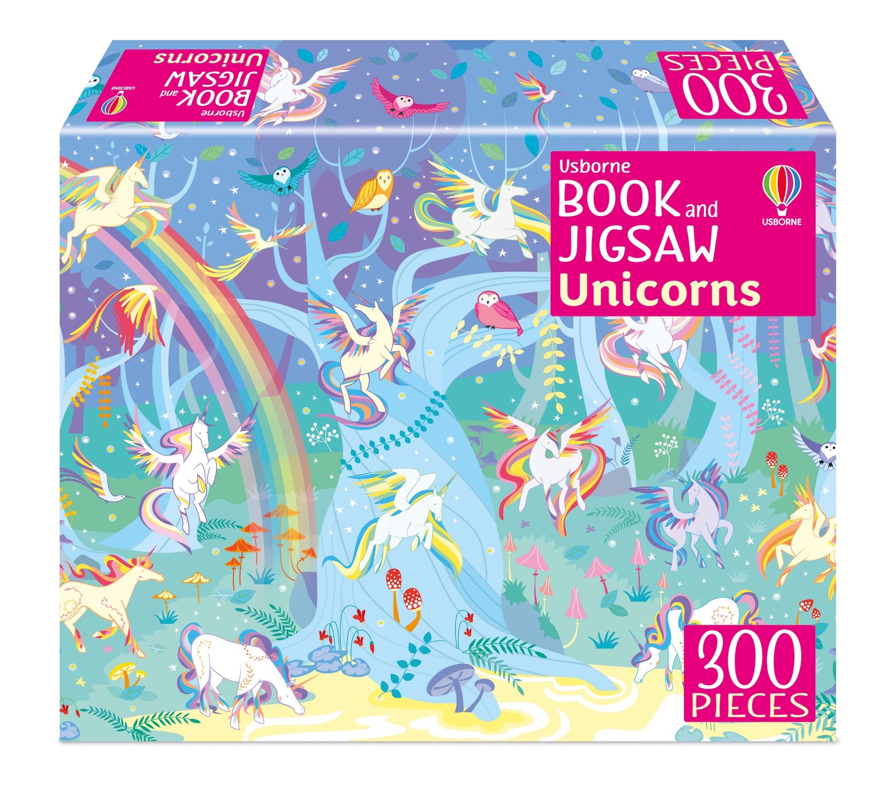 Usborne Book and Jigsaw Unicorns – Еднорози - Подарок сет во кутија од книга и сложувалка со 300 парчиња